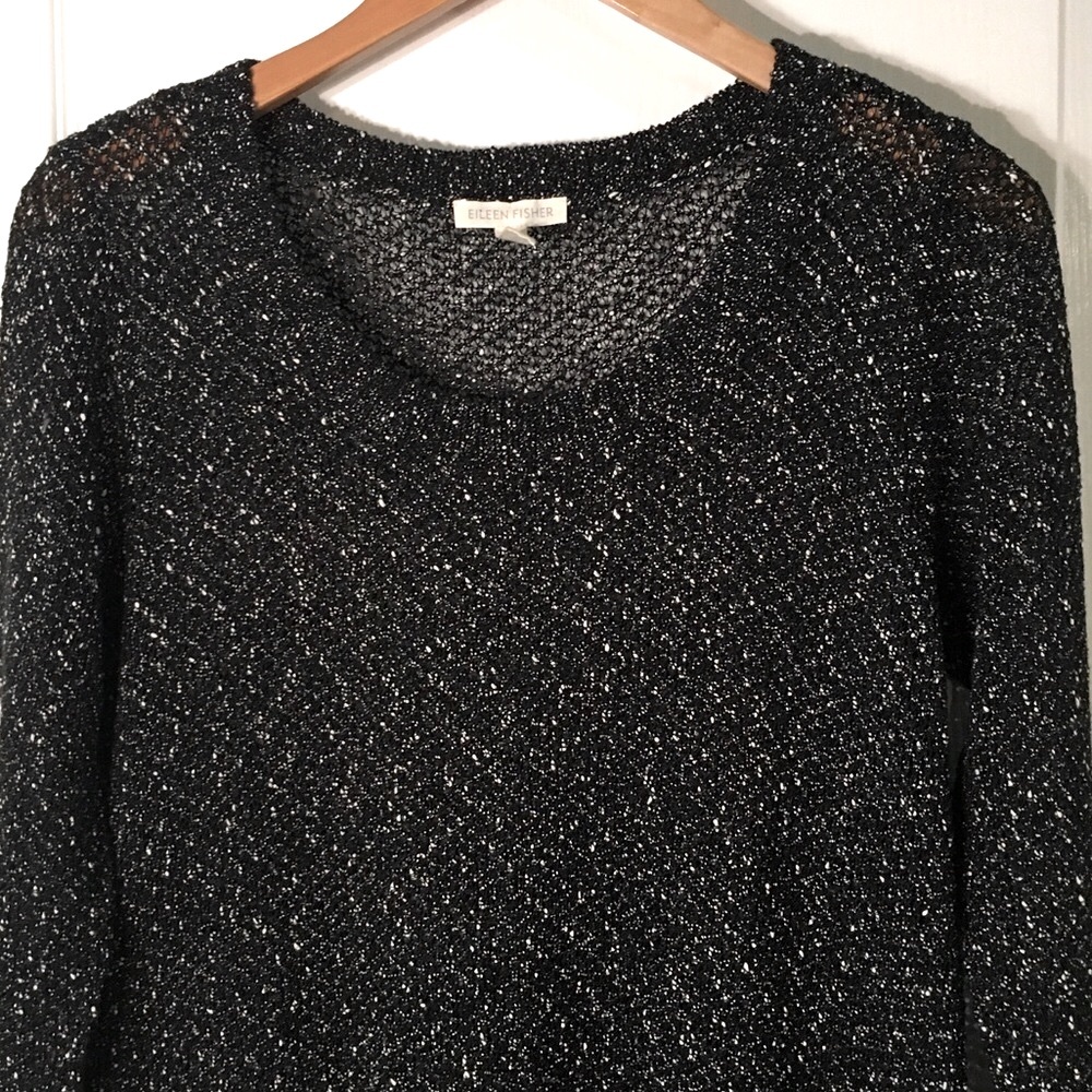 Eileen Fisher Black & White Speckled Sweater